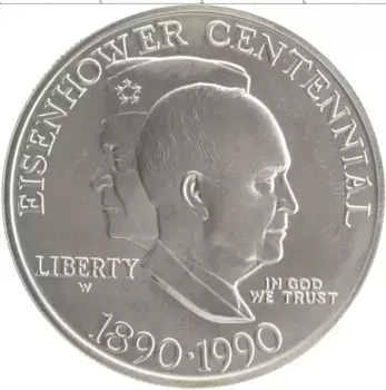 Монета доллар Америки 1990 года Серебро W