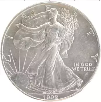 Монета доллар Америки 1992 года Серебро Шагающая свобода