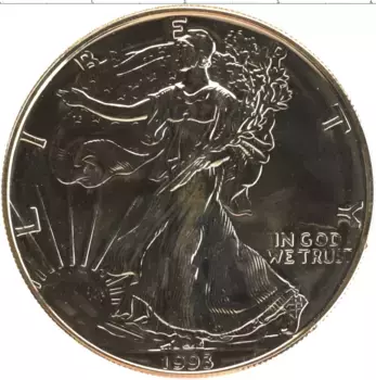 Монета доллар Америки 1993 года Серебро Шагающая свобода