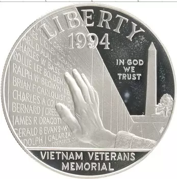 Монета доллар Америки 1994 года Серебро Р
