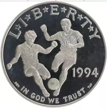 Монета доллар Америки 1994 года Серебро S