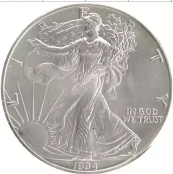 Монета доллар Америки 1994 года Серебро Шагающая свобода