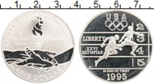 Монета доллар Америки 1995 года Серебро P