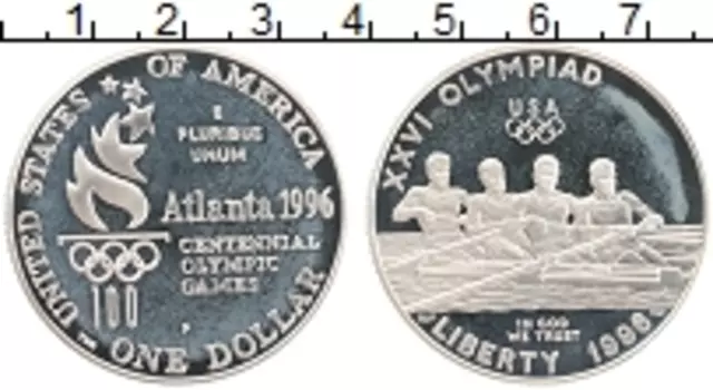 Монета доллар Америки 1996 года Серебро P
