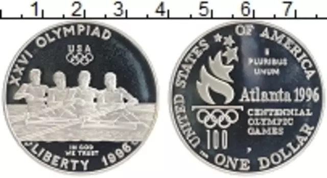 Монета доллар Америки 1996 года Серебро Р