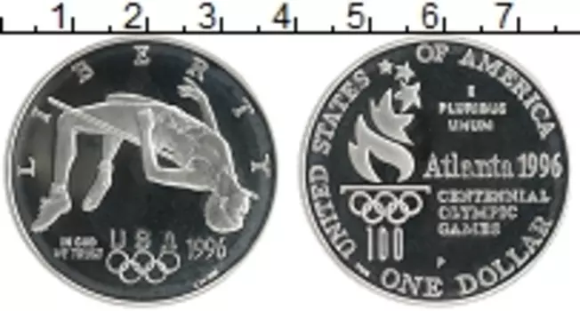 Монета доллар Америки 1996 года Серебро Р