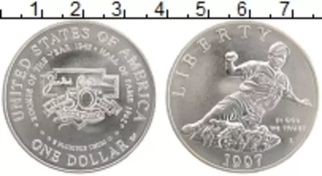 Монета доллар Америки 1997 года Серебро Джекки Робисон S