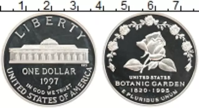 Монета доллар Америки 1997 года Серебро P