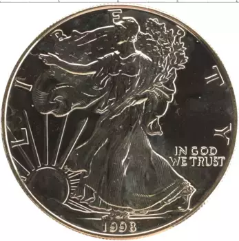 Монета доллар Америки 1998 года Серебро Шагающая свобода