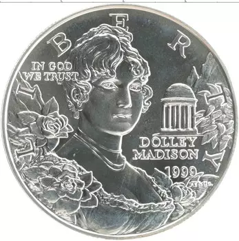 Монета доллар Америки 1999 года Серебро P