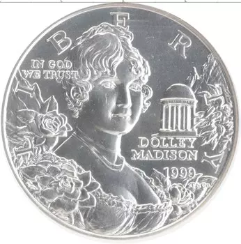 Монета доллар Америки 1999 года Серебро Р