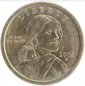 Монета доллар Америки 2003 года Латунь Р
