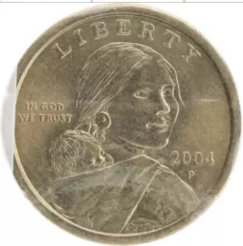 Монета доллар Америки 2004 года Латунь P