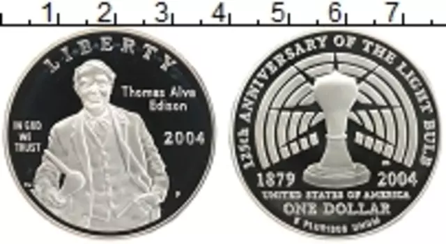 Монета доллар Америки 2004 года Серебро P