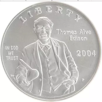 Монета доллар Америки 2004 года Серебро Р