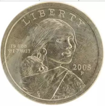 Монета доллар Америки 2005 года Латунь Р