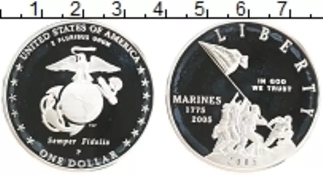 Монета доллар Америки 2005 года Серебро P