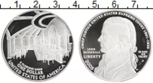 Монета доллар Америки 2005 года Серебро P