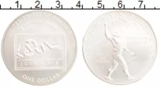 Монета доллар Америки 2006 года Серебро 300 лет Бенджамину Франклину