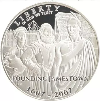 Монета доллар Америки 2007 года Серебро P