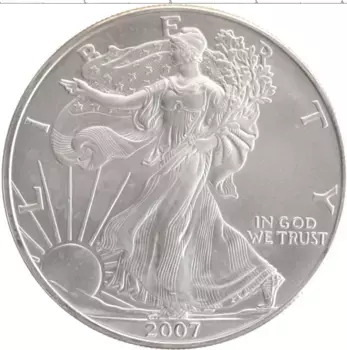 Монета доллар Америки 2007 года Серебро Шагающая свобода