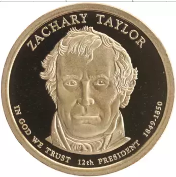 Монета доллар Америки 2009 года Латунь Закари Тейлор Тейлор 12-й Президент США