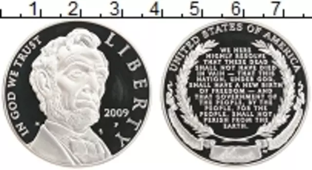 Монета доллар Америки 2009 года Серебро P