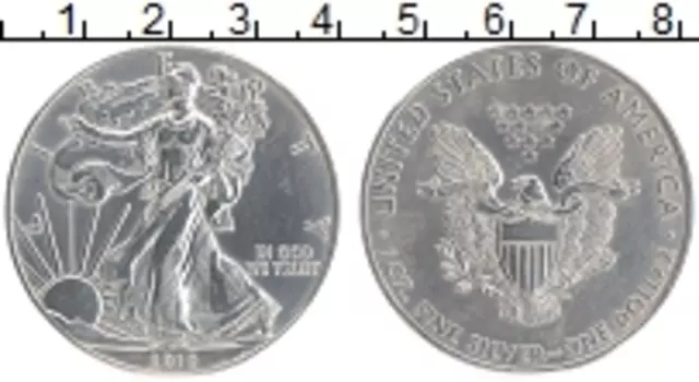 Монета доллар Америки 2010 года Серебро Шагающая свобода
