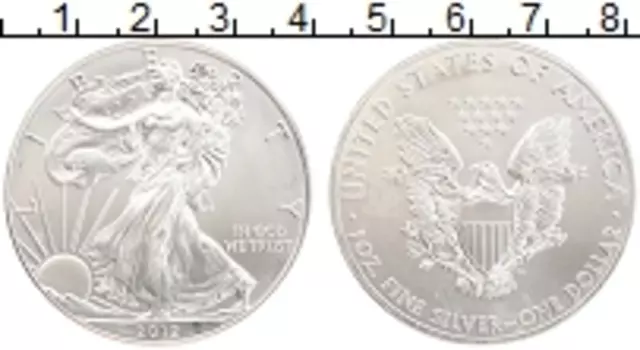 Монета доллар Америки 2012 года Серебро Шагающая свобода