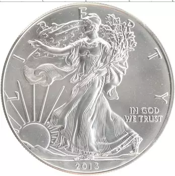 Монета доллар Америки 2013 года Серебро Шагающая свобода
