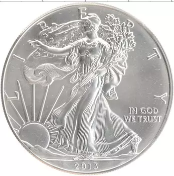 Монета доллар Америки 2013 года Серебро Шагающая свобода