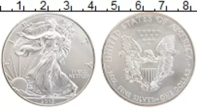 Монета доллар Америки 2015 года Серебро