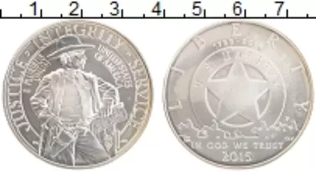 Монета доллар Америки 2015 года Серебро Федеральный маршал