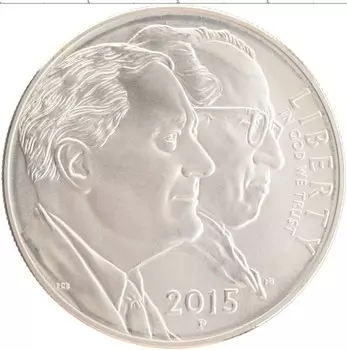 Монета доллар Америки 2015 года Серебро Р