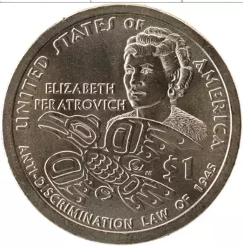 Монета доллар Америки 2020 года Латунь P, Анти-дискриминационный закон 1945 года Элизабет Ператрович