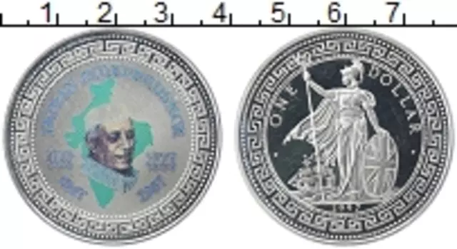 Монета доллар Англии 1997 года Медно-никель Цифровая печать