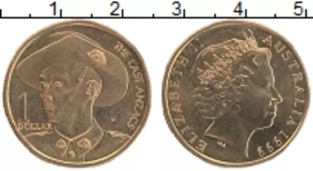 Монета доллар Австралии 1999 года Латунь M