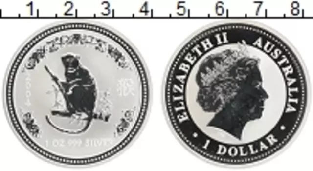 Монета доллар Австралии 2004 года Серебро Елизавета II