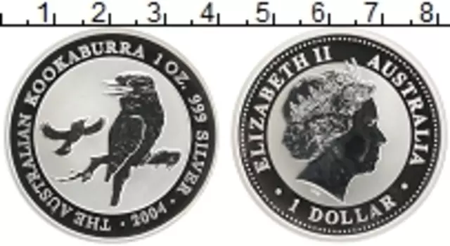 Монета доллар Австралии 2004 года Серебро Елизавета II