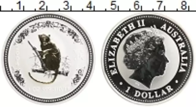 Монета доллар Австралии 2004 года Серебро Елизавета II