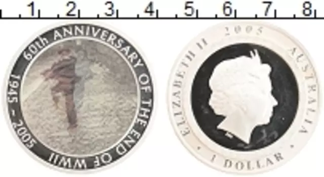 Монета доллар Австралии 2005 года Серебро Голограмма