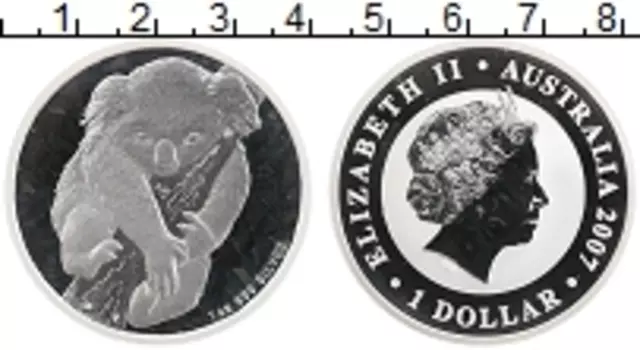 Монета доллар Австралии 2007 года Серебро Елизавета II