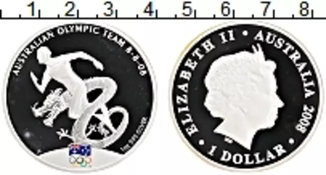 Монета доллар Австралии 2008 года Серебро Елизавета II