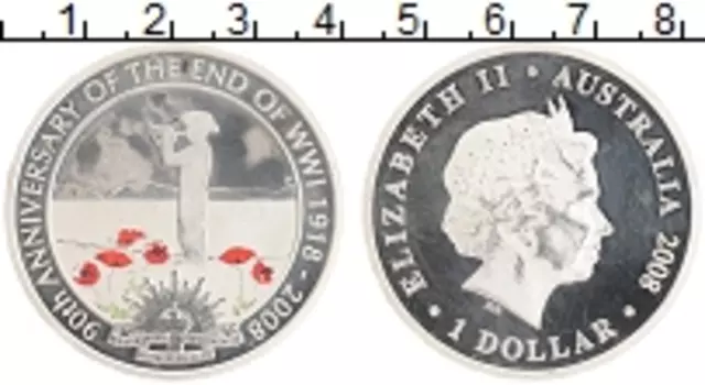 Монета доллар Австралии 2008 года Серебро Елизавета II