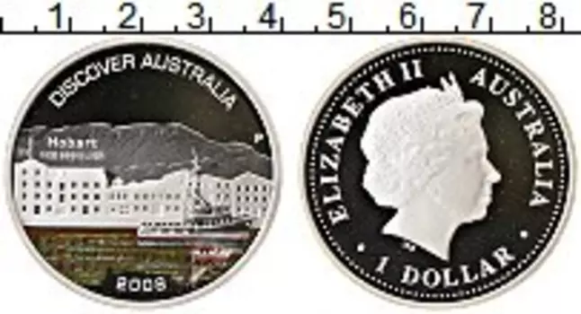 Монета доллар Австралии 2008 года Серебро Хобарт