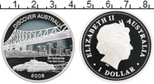 Монета доллар Австралии 2008 года Серебро Путешествие по Австралии