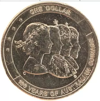 Монета доллар Австралии 2010 года Латунь C
