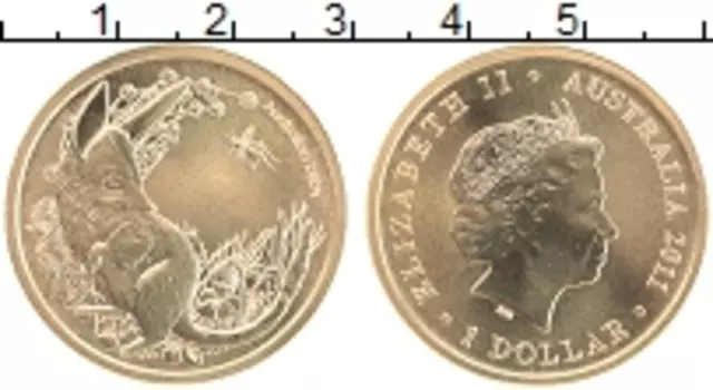 Монета доллар Австралии 2011 года Латунь Елизавета II