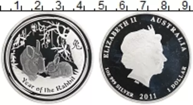 Монета доллар Австралии 2011 года Серебро Елизавета II