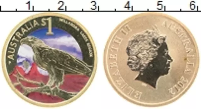 Монета доллар Австралии 2012 года Латунь Цветная